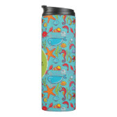 Cute Ocean Zee Life Fish Pattern - Gepersonaliseer Thermosbeker (Geroteerd rechts)