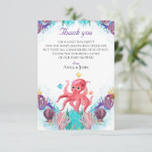 Cute Ocean Zee Octopus Colorful Baby Fawn Bedankkaart (Staand voorkant)