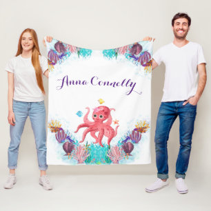 Cute Ocean Zee Octopus kleurrijke Nursery Baby Fleece Deken