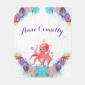 Cute Ocean Zee Octopus kleurrijke Nursery Baby Fleece Deken (Voorkant)