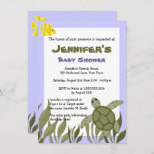 Cute Ocean Zee Turtle Baby shower nodigt 4.5 x 6.5 Kaart (Voorkant / Achterkant)