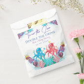 Cute Ocean Zee Twin Octopus Baby shower Party Bedankzakje (Gezegeld)