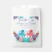 Cute Ocean Zee Twin Octopus Baby shower Party Bedankzakje (Voorkant)