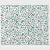 Cute Ocean Zeester Summer Bruids Bruiloft Pastel Cadeaupapier (Vlak)