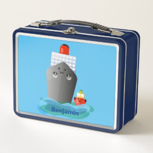 Cute oceanische lijnboot tug cartoon illustratie