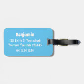 Cute oceanische lijnboot tug cartoon illustratie bagagelabel (Achterkant horizontaal)