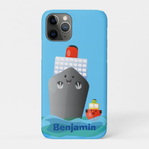 Cute oceanische lijnboot tug cartoon illustratie Case-Mate iPhone case