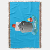 Cute oceanische lijnboot tug cartoon illustratie deken (Voorkant Verticaal)