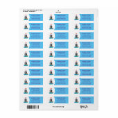 Cute oceanische lijnboot tug cartoon illustratie etiket (Full Sheet)