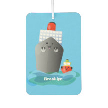 Cute oceanische lijnboot tug cartoon illustratie