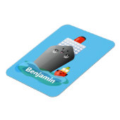 Cute oceanische lijnboot tug cartoon illustratie magneet (Linkerzijde)