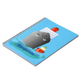 Cute oceanische lijnboot tug cartoon illustratie notitieboek (Linkerzijde)