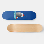 Cute oceanische lijnboot tug cartoon illustratie persoonlijk skateboard (Horizontaal)