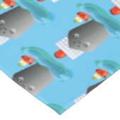 Cute oceanische lijnboot tug cartoon illustratie tafelkleed (Gekanteld)