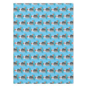 Cute oceanische lijnboot tug cartoon illustratie tafelkleed (Voorkant)