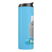 Cute oceanische lijnboot tug cartoon illustratie thermosbeker (Gedraaid links)