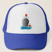 Cute oceanische lijnboot tug cartoon illustratie trucker pet (Voorkant)