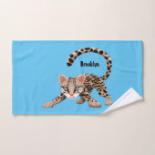 Cute ocelot cartoon illustratie bad handdoek (Handdoek)