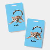 Cute ocelot cartoon illustratie badge (Voor- en achterkant)