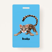 Cute ocelot cartoon illustratie badge (Achterkant)