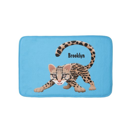 Cute ocelot cartoon illustratie badmat (Voorkant)