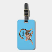 Cute ocelot cartoon illustratie bagagelabel (Voorkant verticaal)