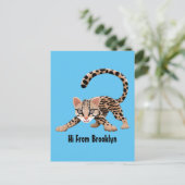 Cute ocelot cartoon illustratie briefkaart (Staand voorkant)