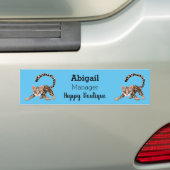 Cute ocelot cartoon illustratie bumpersticker (Op auto)
