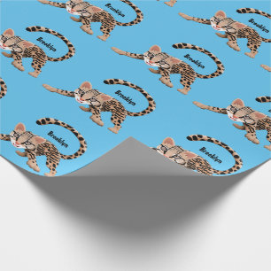 Cute ocelot cartoon illustratie cadeaupapier