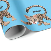Cute ocelot cartoon illustratie cadeaupapier (Rol Hoek)