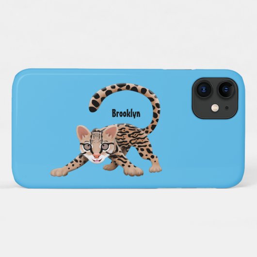 Cute ocelot cartoon illustratie Case-Mate iPhone case (Achterkant (horizontaal))