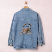 Cute ocelot cartoon illustratie denim jacket (Hangar)