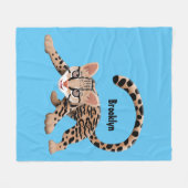 Cute ocelot cartoon illustratie fleece deken (Voorkant (Horizontaal))