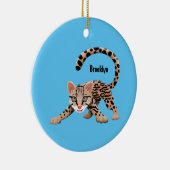 Cute ocelot cartoon illustratie keramisch ornament (Rechts)