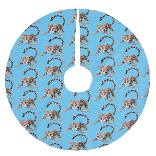 Cute ocelot cartoon illustratie kerstboom rok (Voorkant)