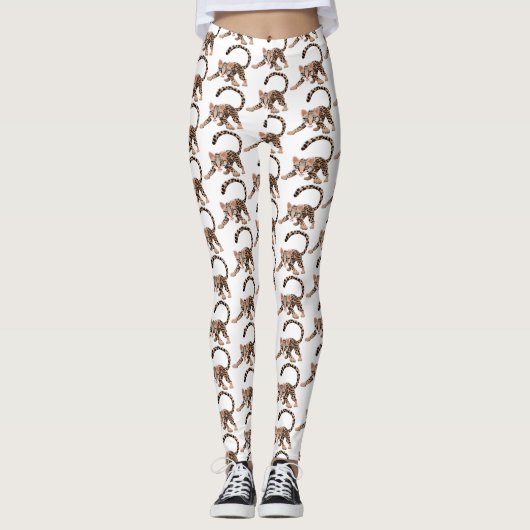 Cute ocelot cartoon illustratie leggings (Voorkant)