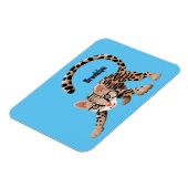 Cute ocelot cartoon illustratie magneet (Linkerzijde)