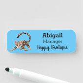 Cute ocelot cartoon illustratie naamplaatje (In situ)