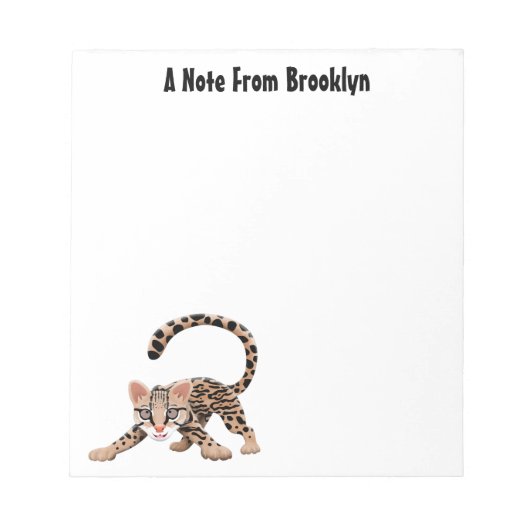 Cute ocelot cartoon illustratie notitieblok (Voorkant)