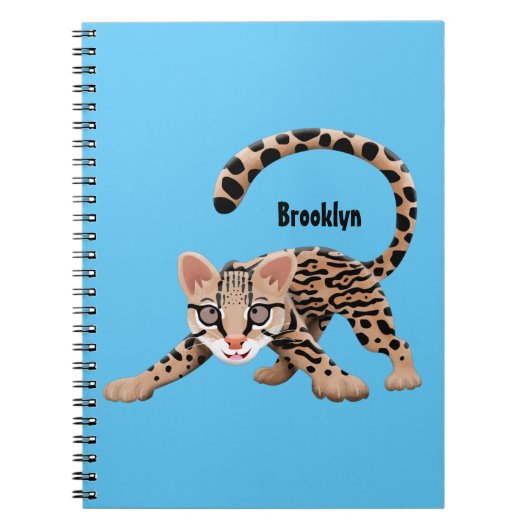 Cute ocelot cartoon illustratie notitieboek (Voorkant)