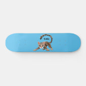 Cute ocelot cartoon illustratie persoonlijk skateboard (Horizontaal)