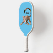 Cute ocelot cartoon illustratie pickleball paddle (Links)
