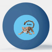 Cute ocelot cartoon illustratie pingpongbal (Achterkant)