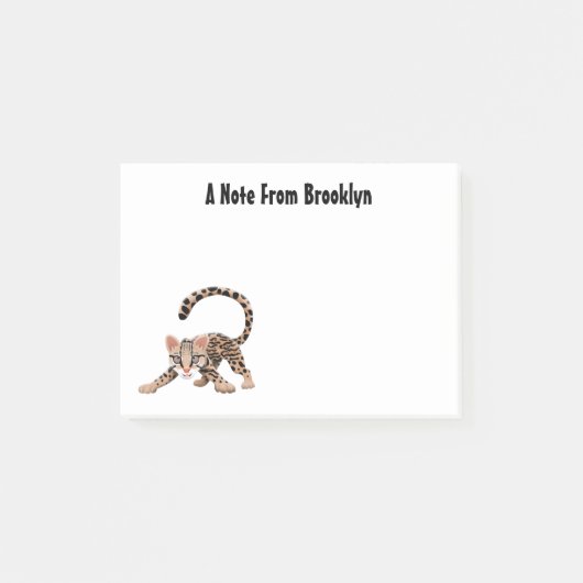 Cute ocelot cartoon illustratie post-it® notes (Voorkant)
