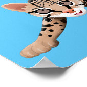 Cute ocelot cartoon illustratie poster (Hoek)