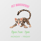 Cute ocelot cartoon illustratie raamsticker (Vel)