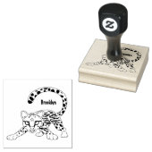 Cute ocelot cartoon illustratie rubberstempel (Gestempeld)