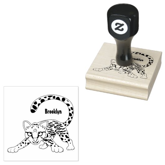 Cute ocelot cartoon illustratie rubberstempel (Gestempeld)