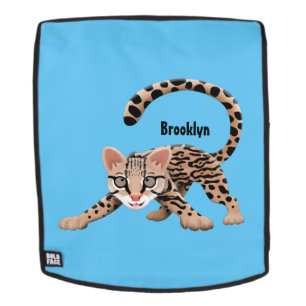 Cute ocelot cartoon illustratie rugtassen