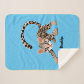 Cute ocelot cartoon illustratie sherpa deken (Voorkant (horizontaal))